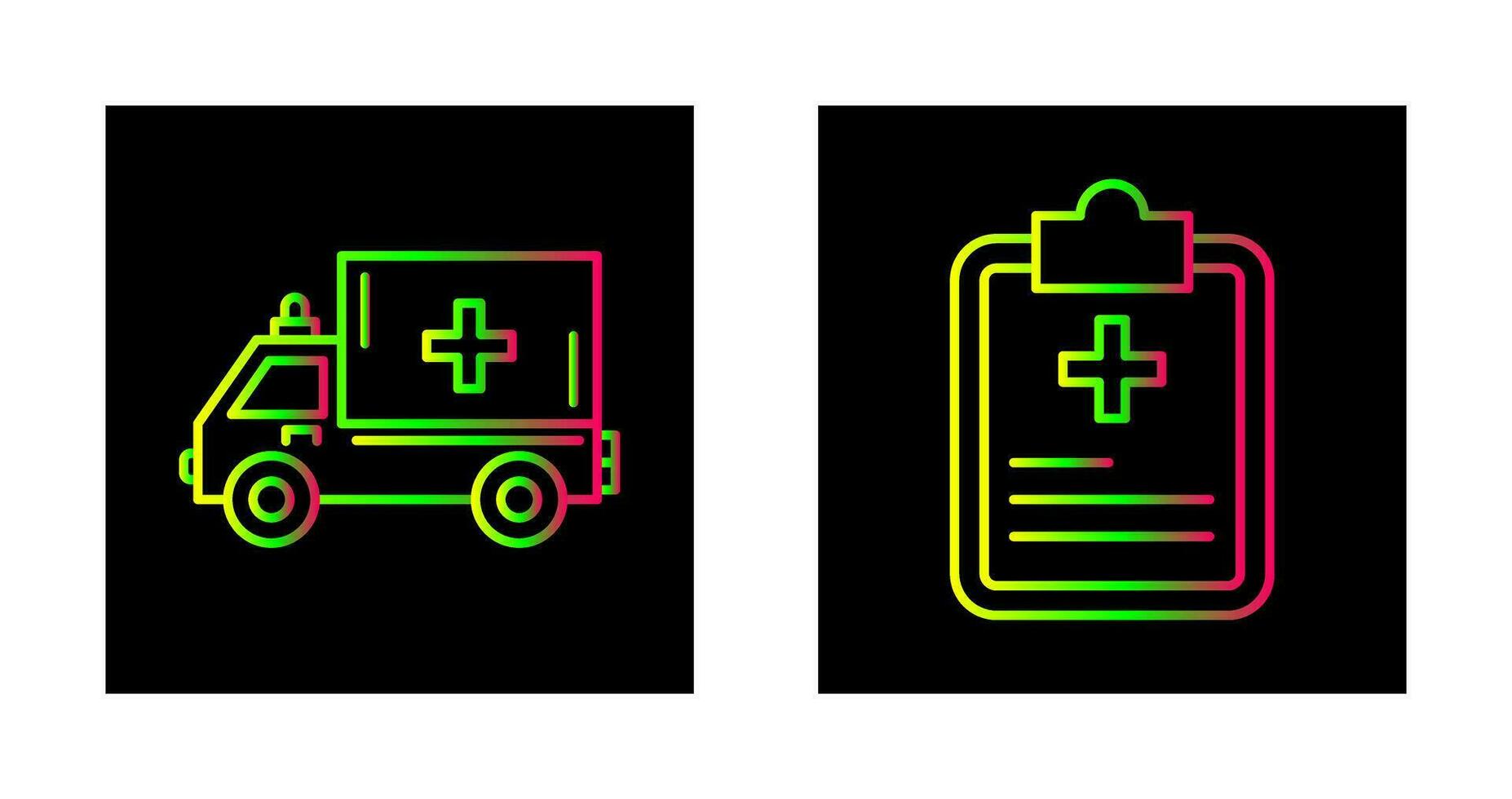 ambulancia y prescripción icono vector