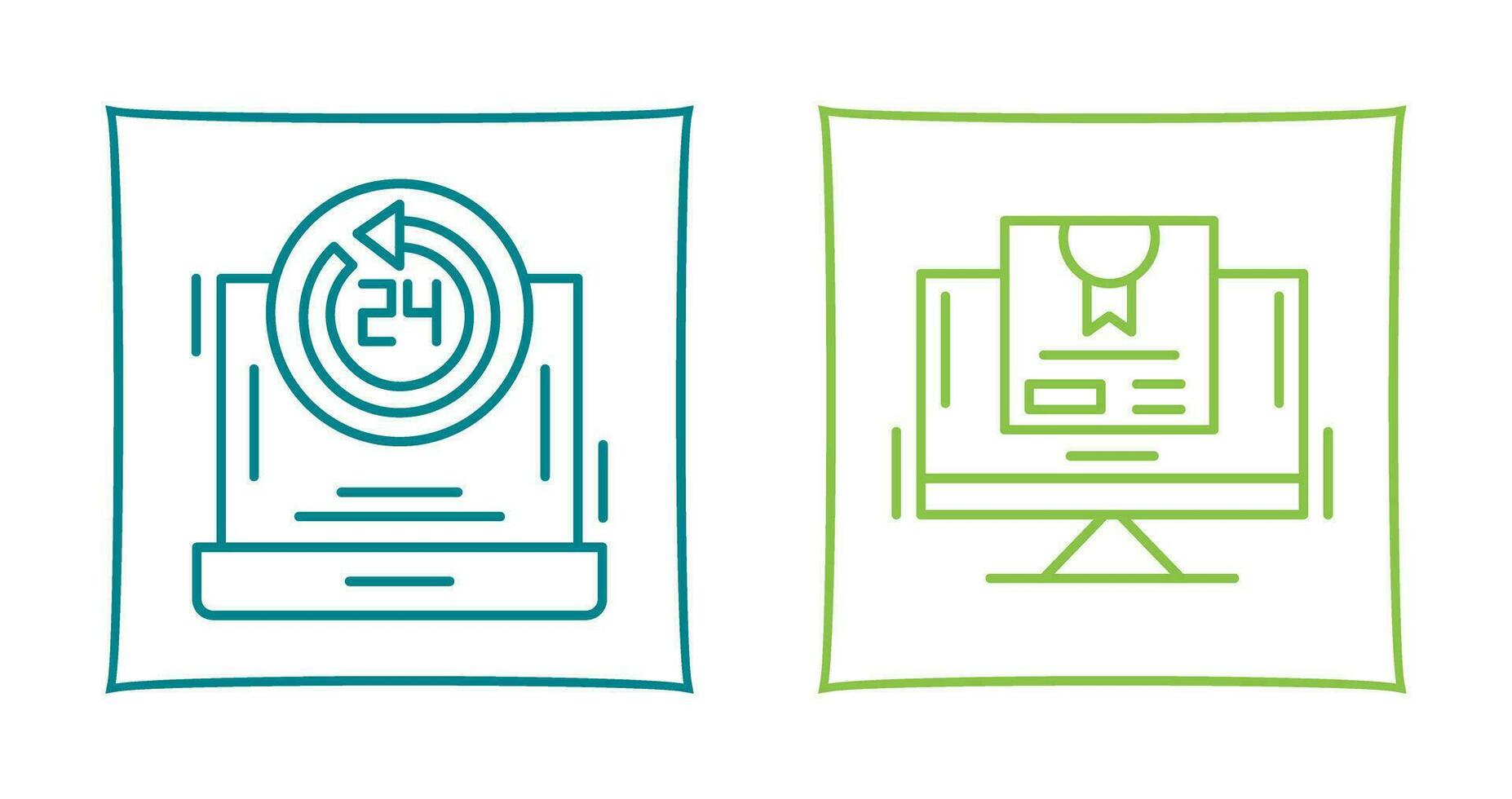24h Support and New Lable Icon vector