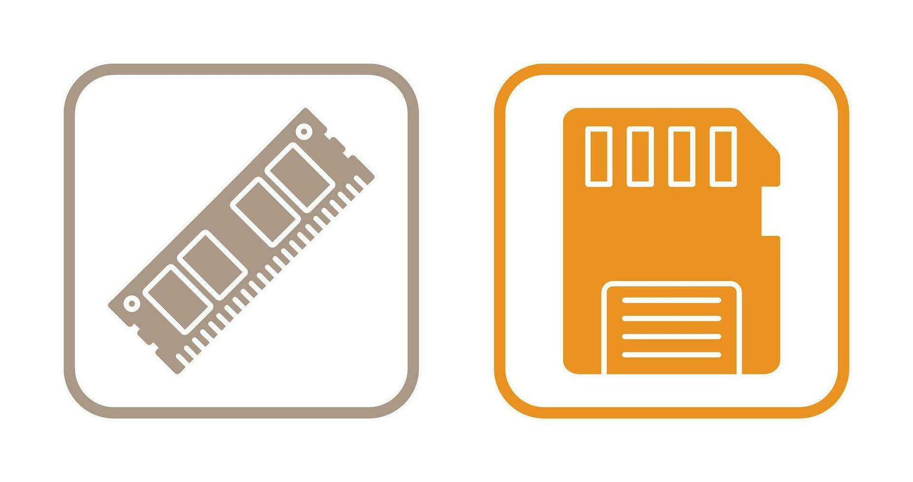 Ram and Memory Card Icon vector