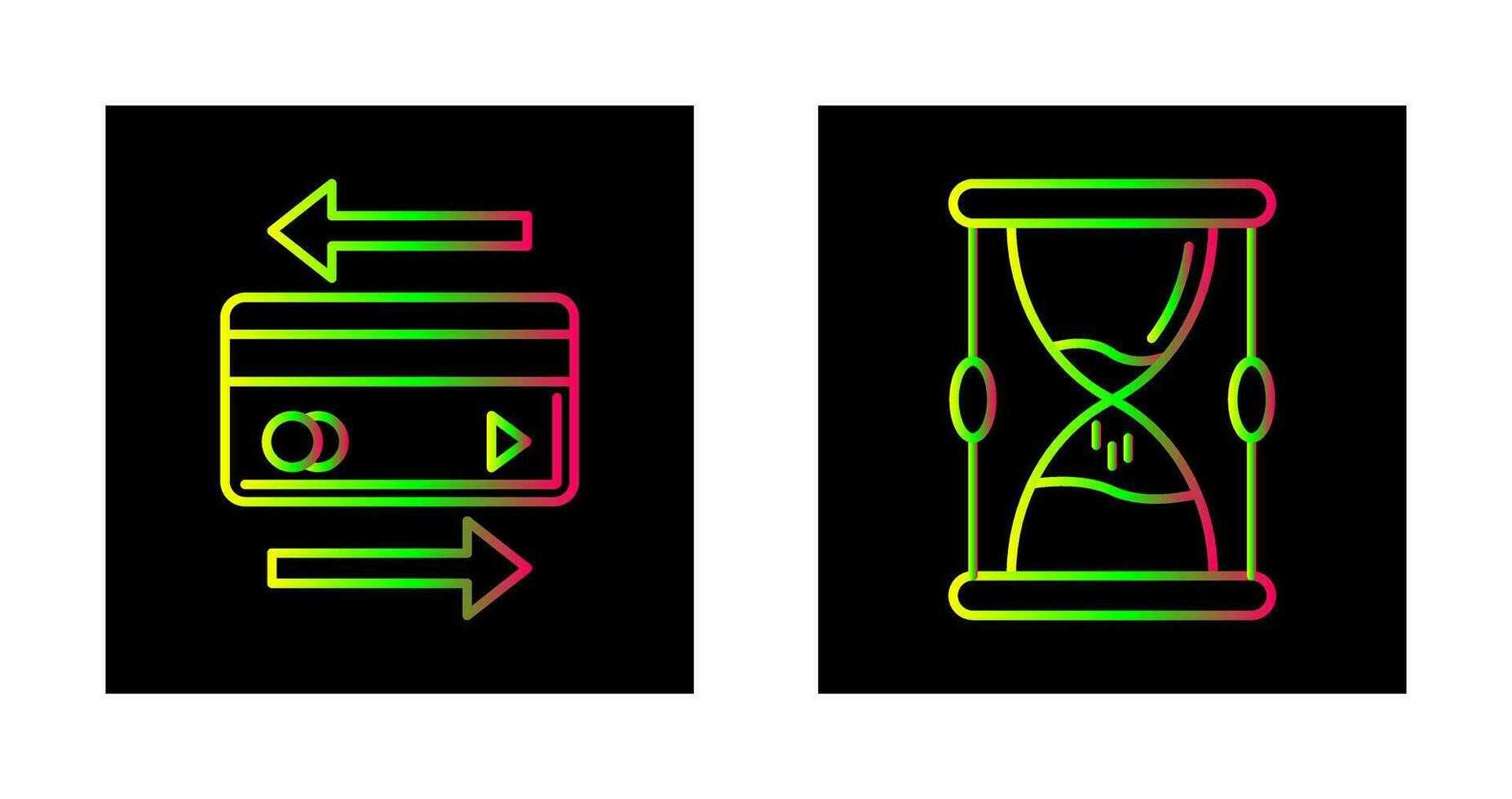 transacción y reloj de arena icono vector