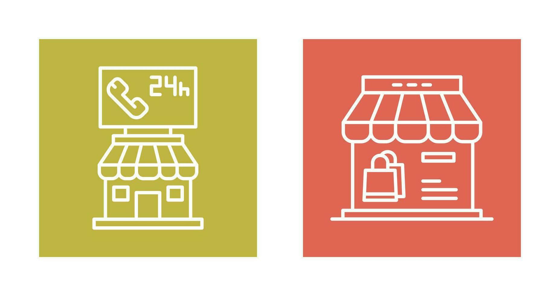 24 Hour and Store Icon vector