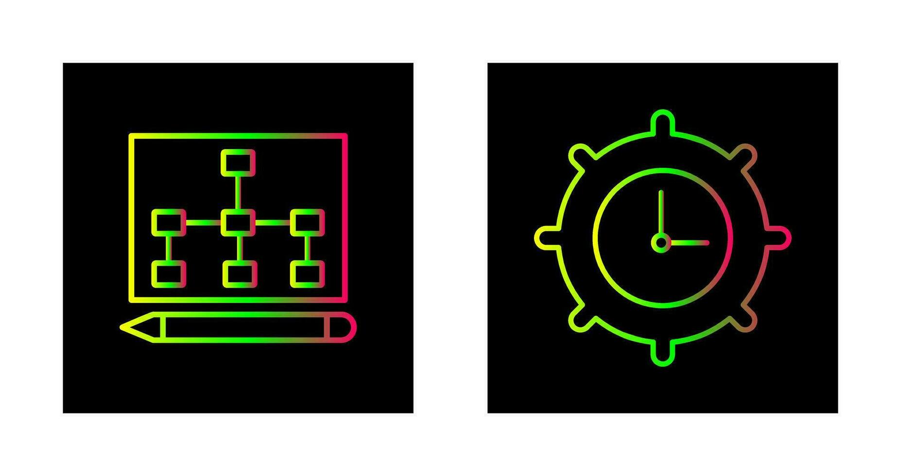 draw hierarchy and time setting  Icon vector