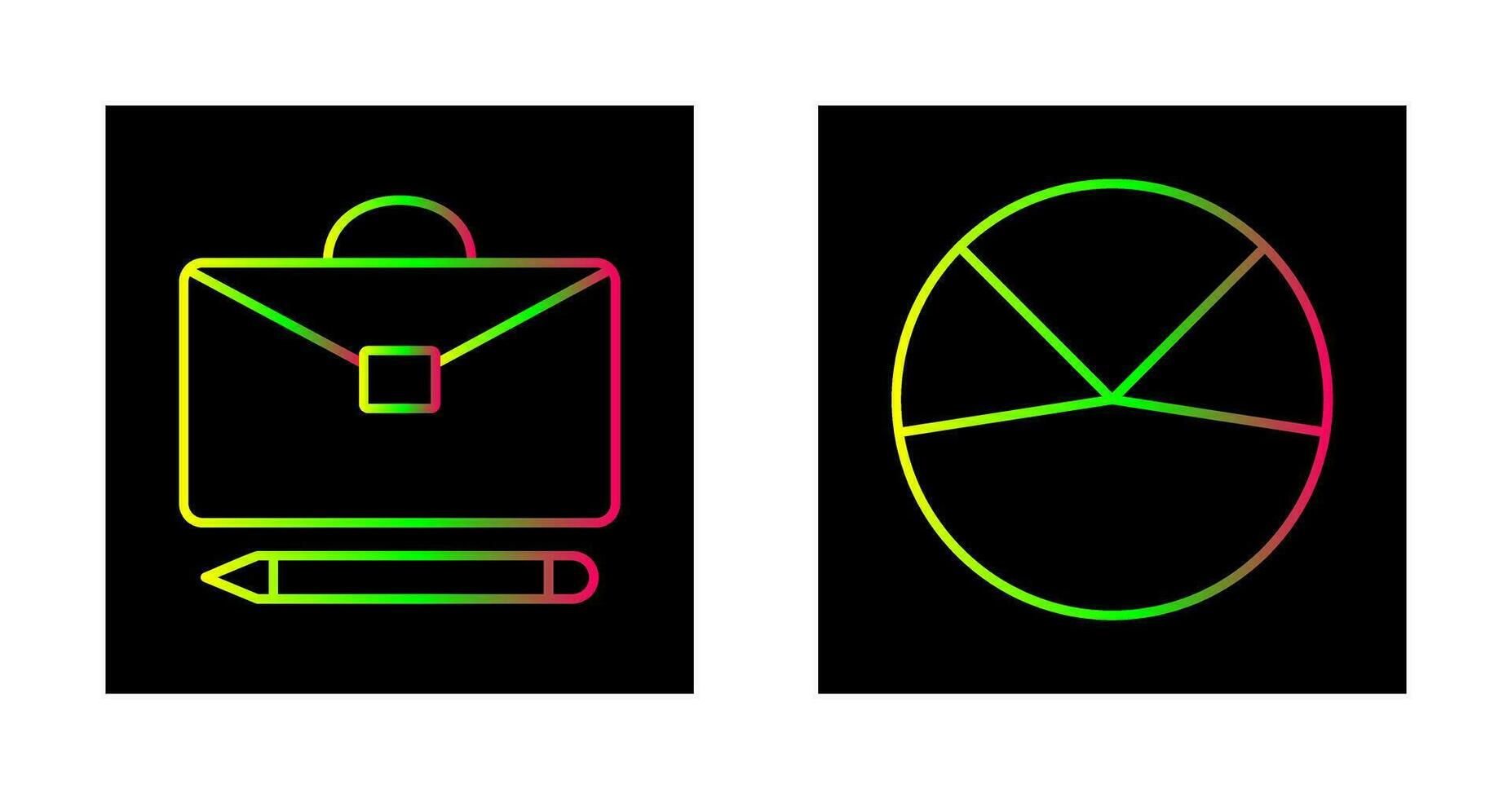 briefcase and pie chart analysis Icon vector