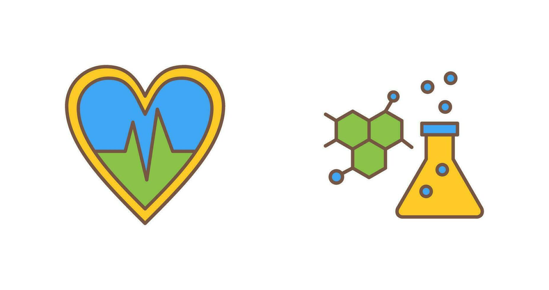 Cardiogram and Chemistry Icon vector