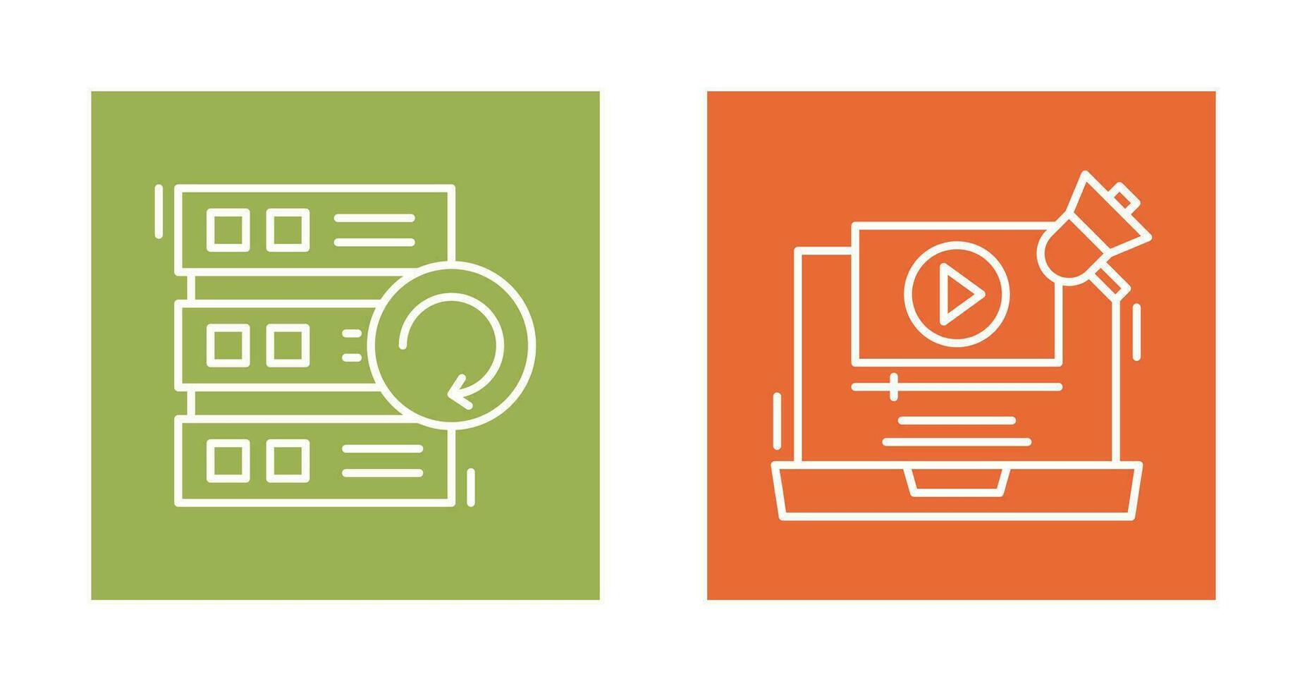 Backup and Video Marketing Icon vector