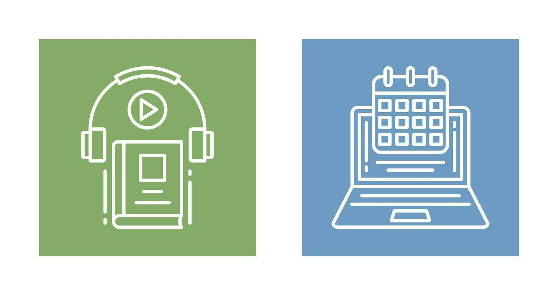 Timetable and Audio Book Icon vector