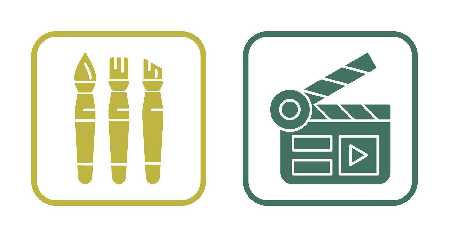 Brushes and Clapper Board Icon vector