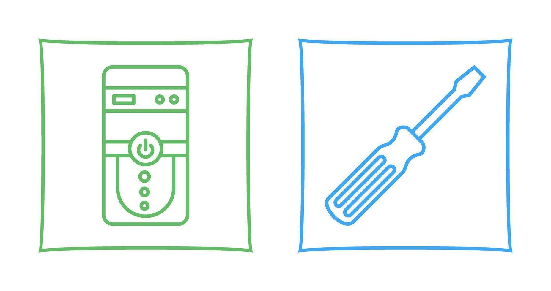 Cpu and Screw driver Icon vector