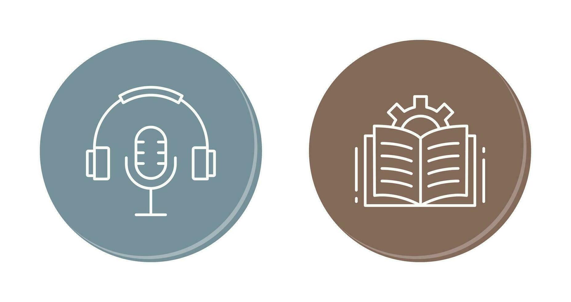 Podcast and Open Book Icon vector