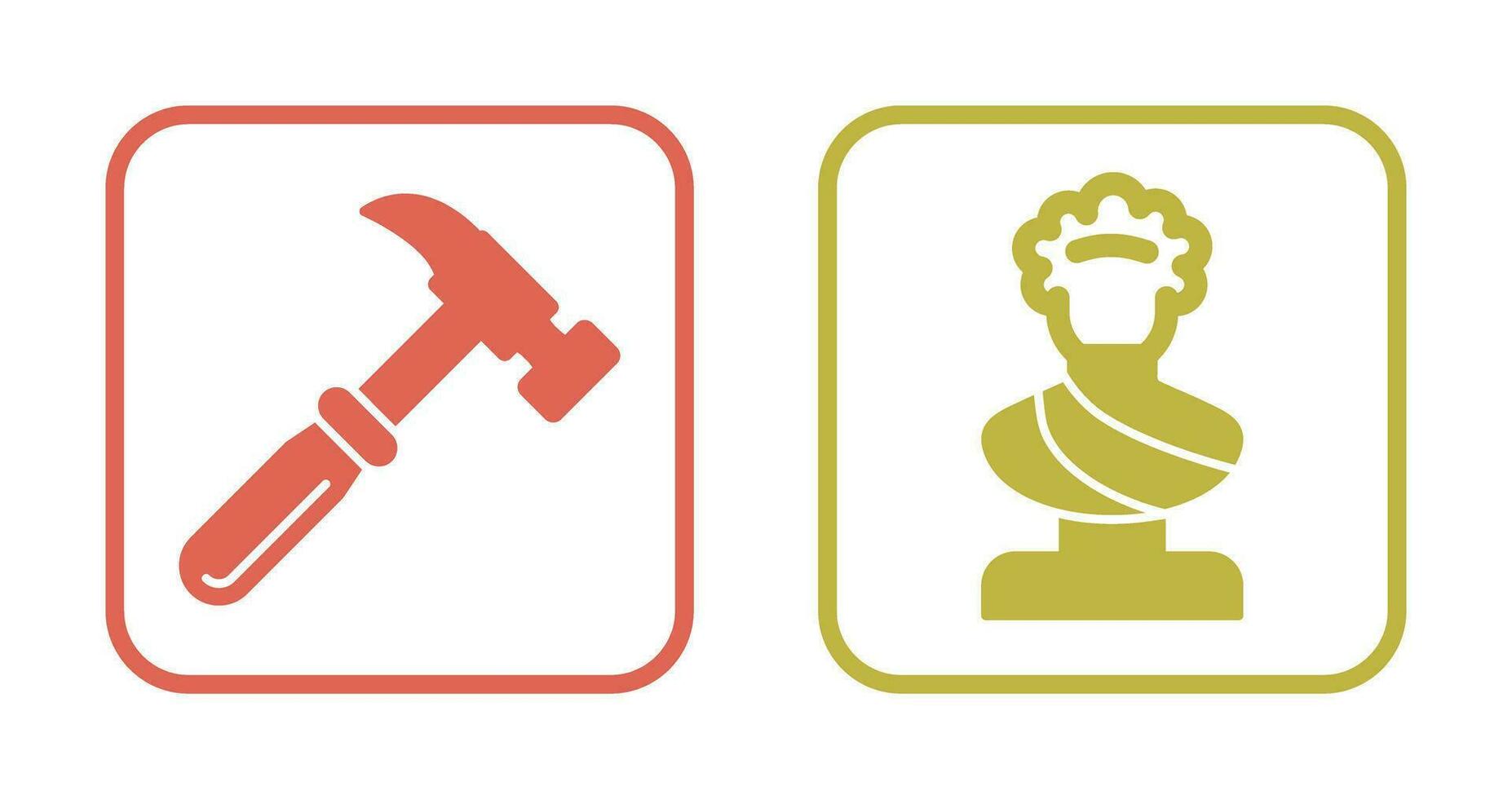 Hammer and Statue Icon vector