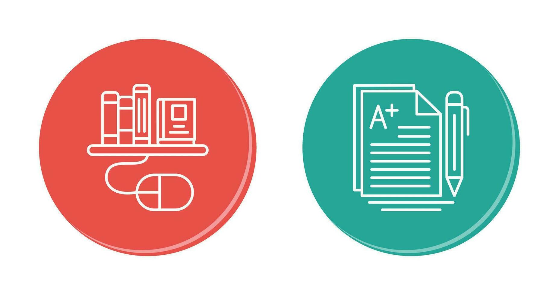 Digital Library and Essay Icon vector