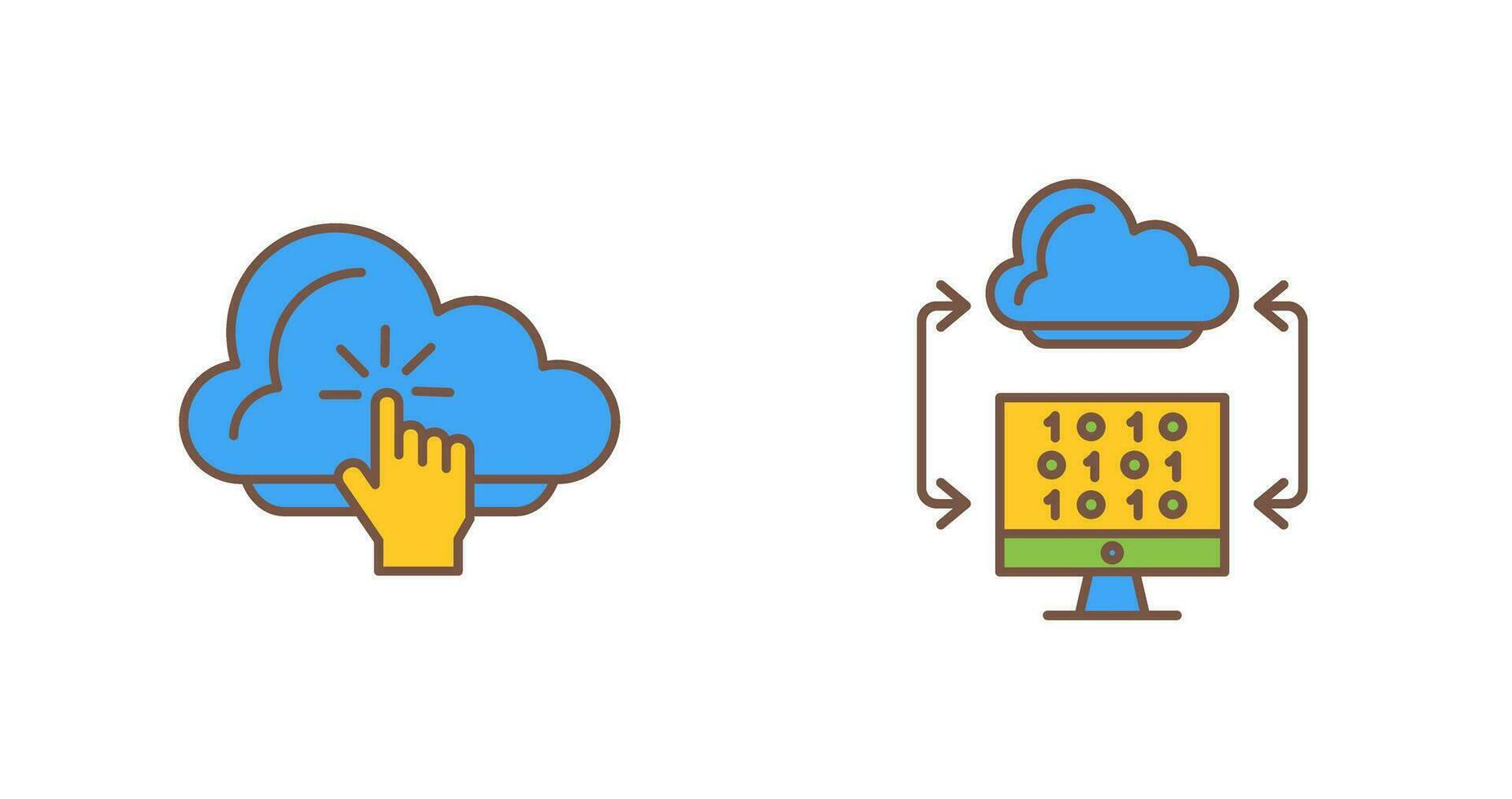 nube informática y nube codificación icono vector