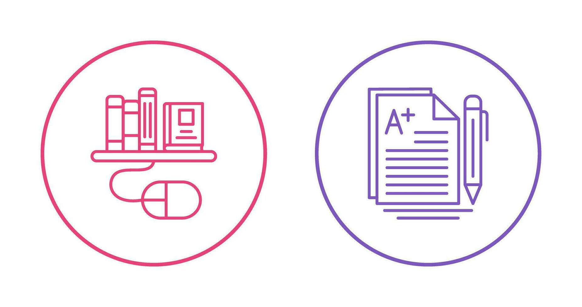 Digital Library and Essay Icon vector