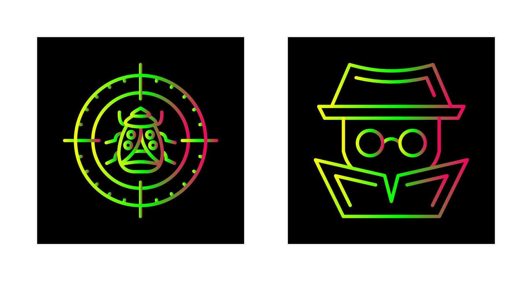 Bug Target and Hacker Icon vector