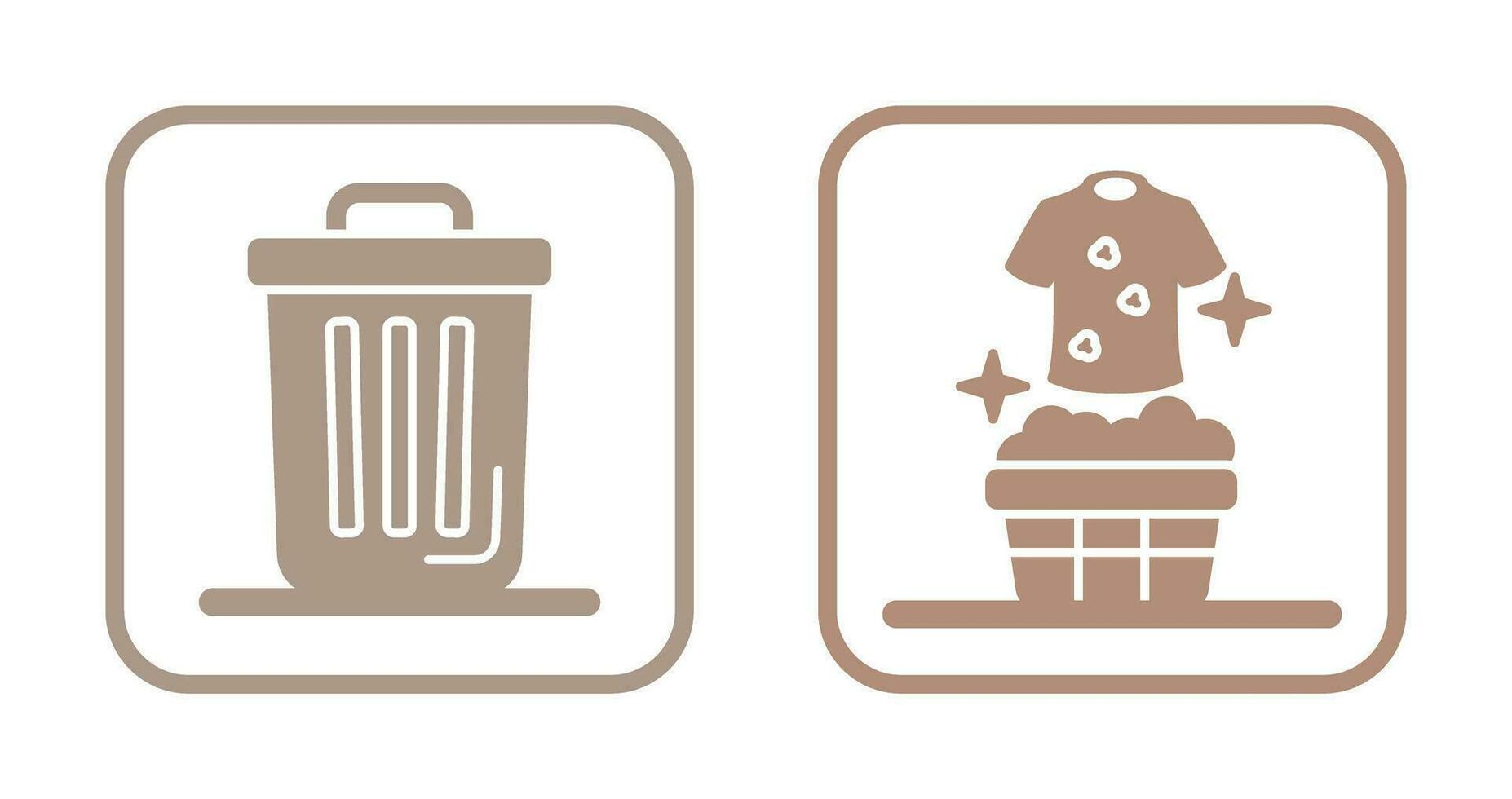 Trash Can and Laundary Icon vector