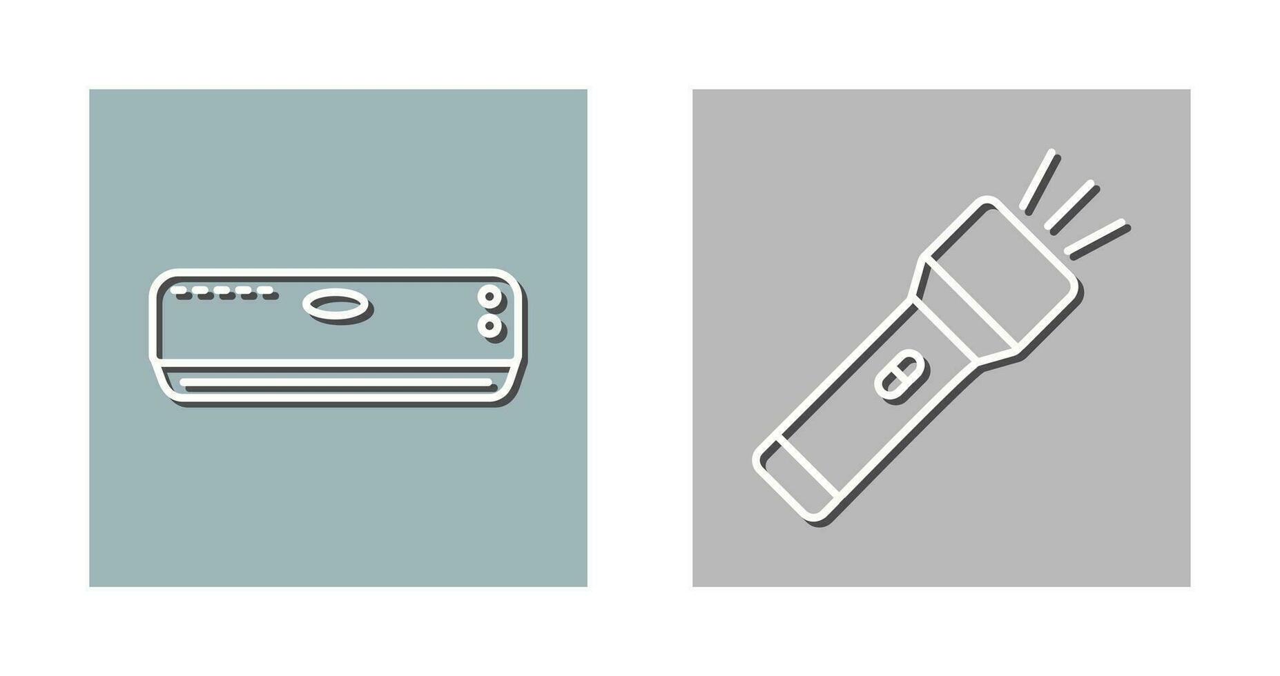 Air Conditioner and Flashlight Icon vector