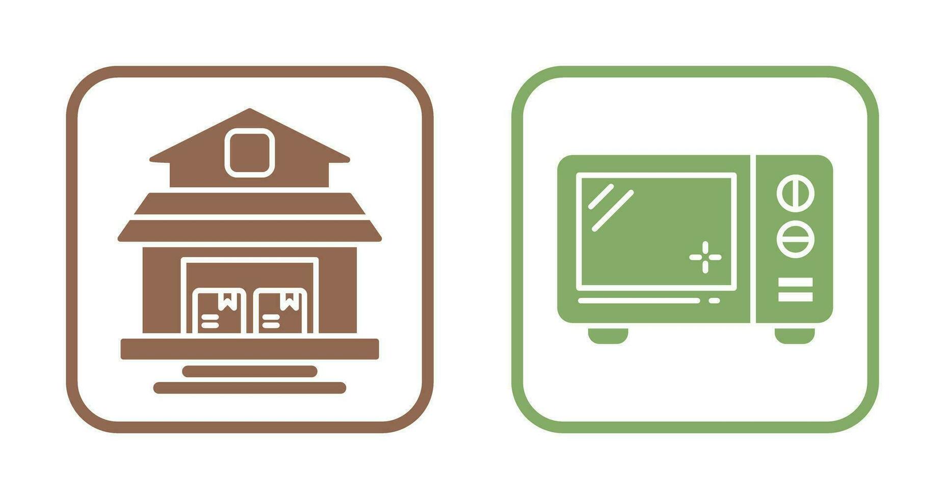 Warehouse and Microwave Icon vector