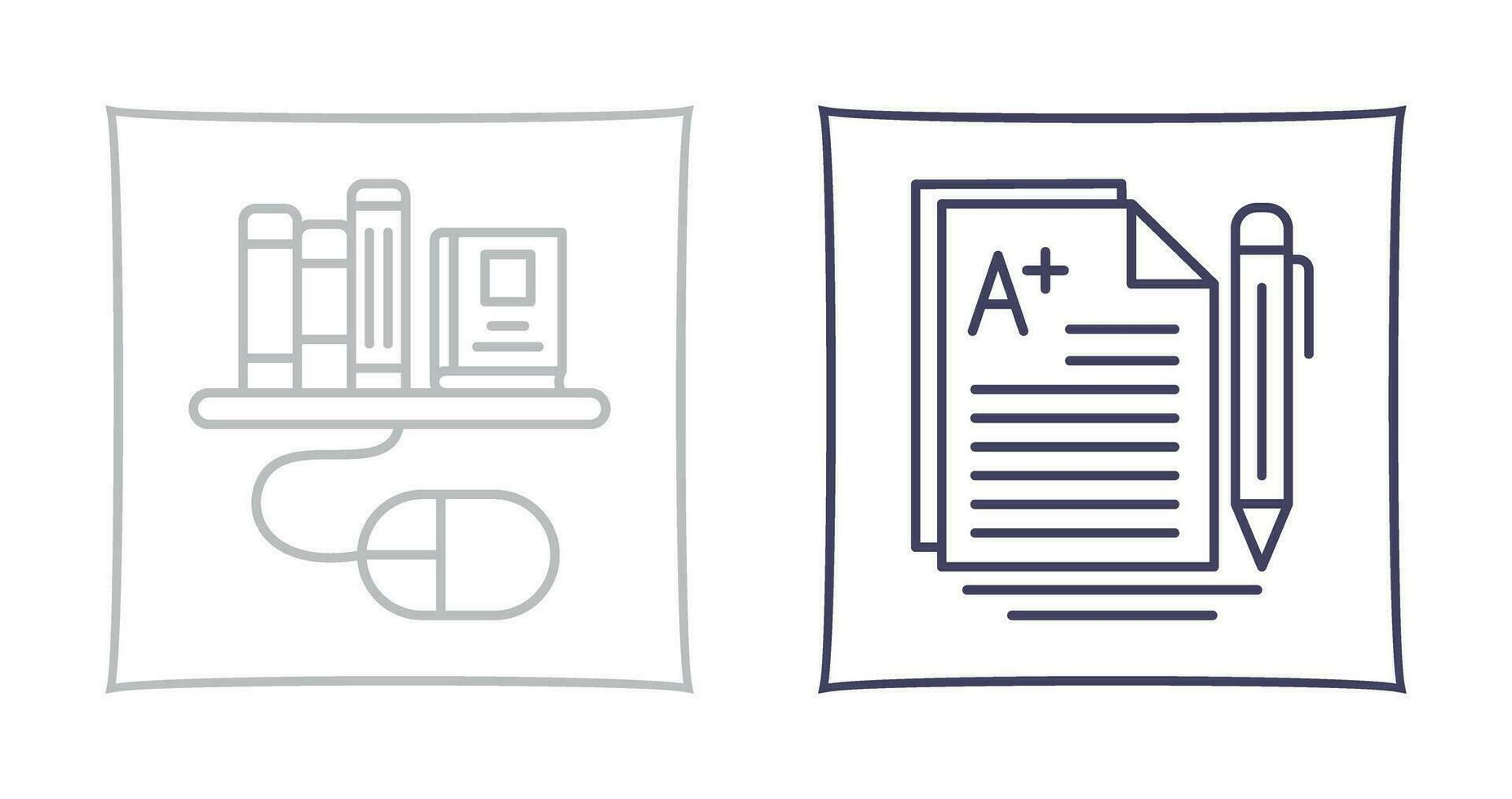 Digital Library and Essay Icon vector