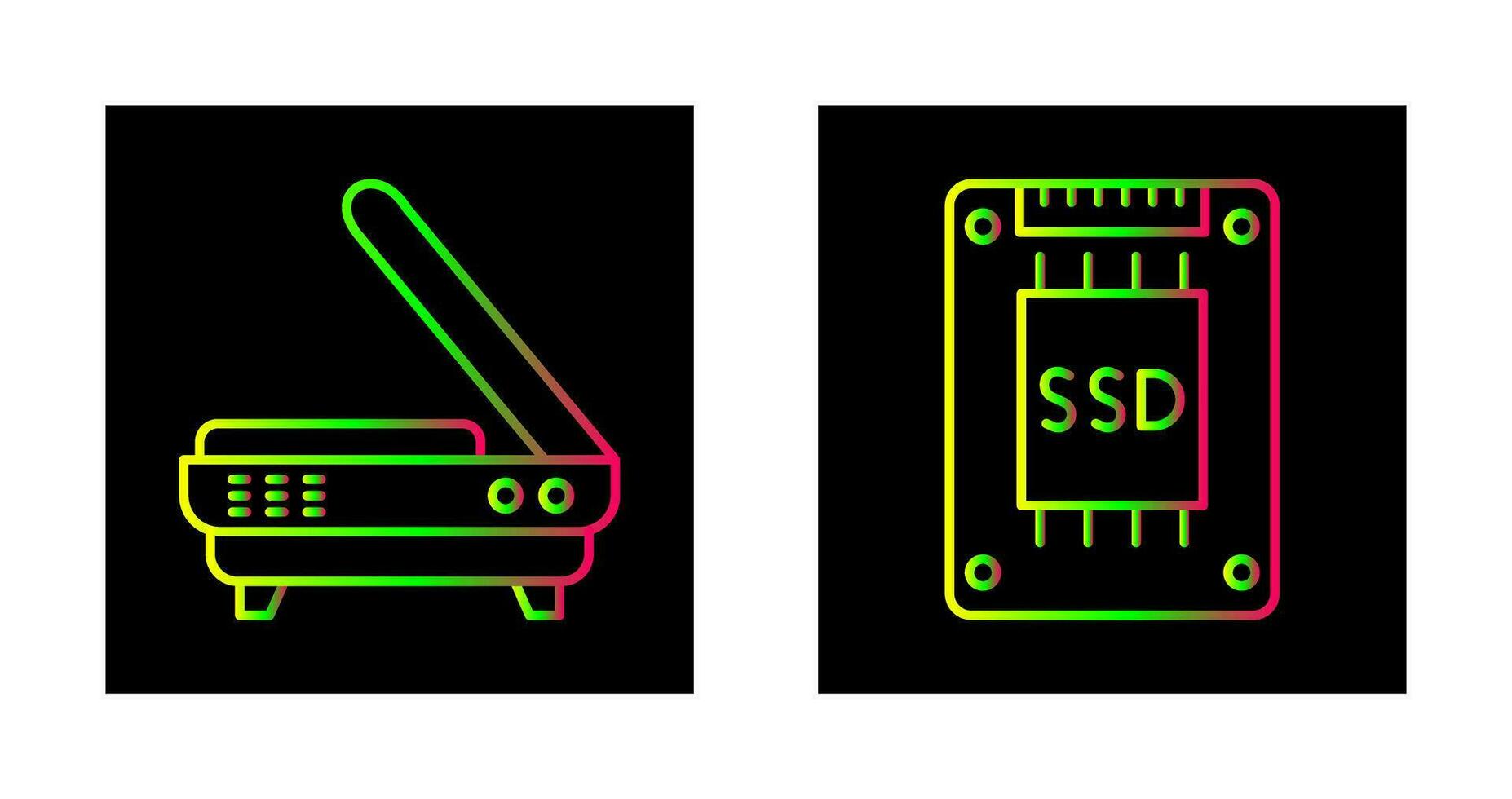 Scanner and Hard drive Icon vector