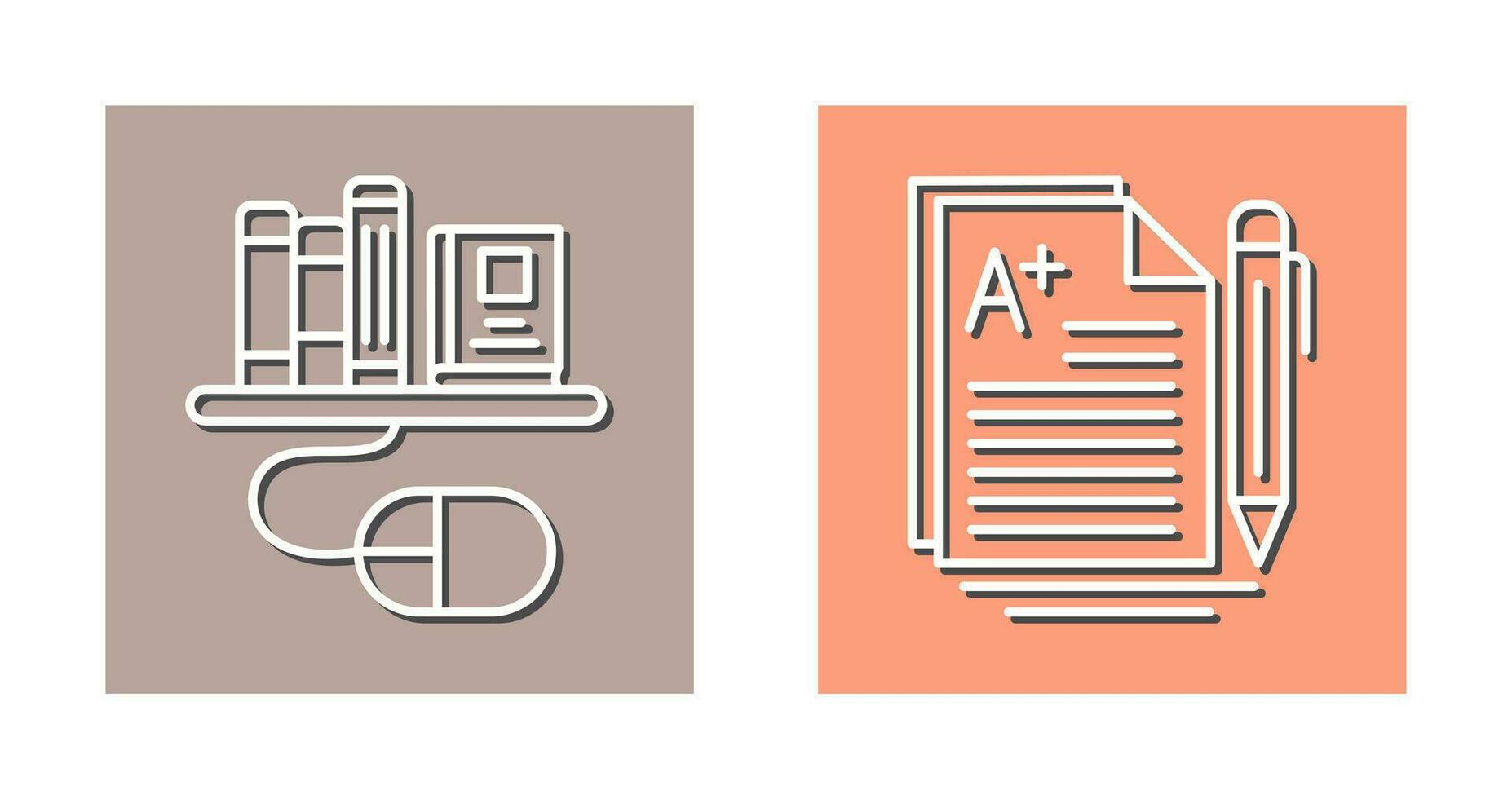 Digital Library and Essay Icon vector