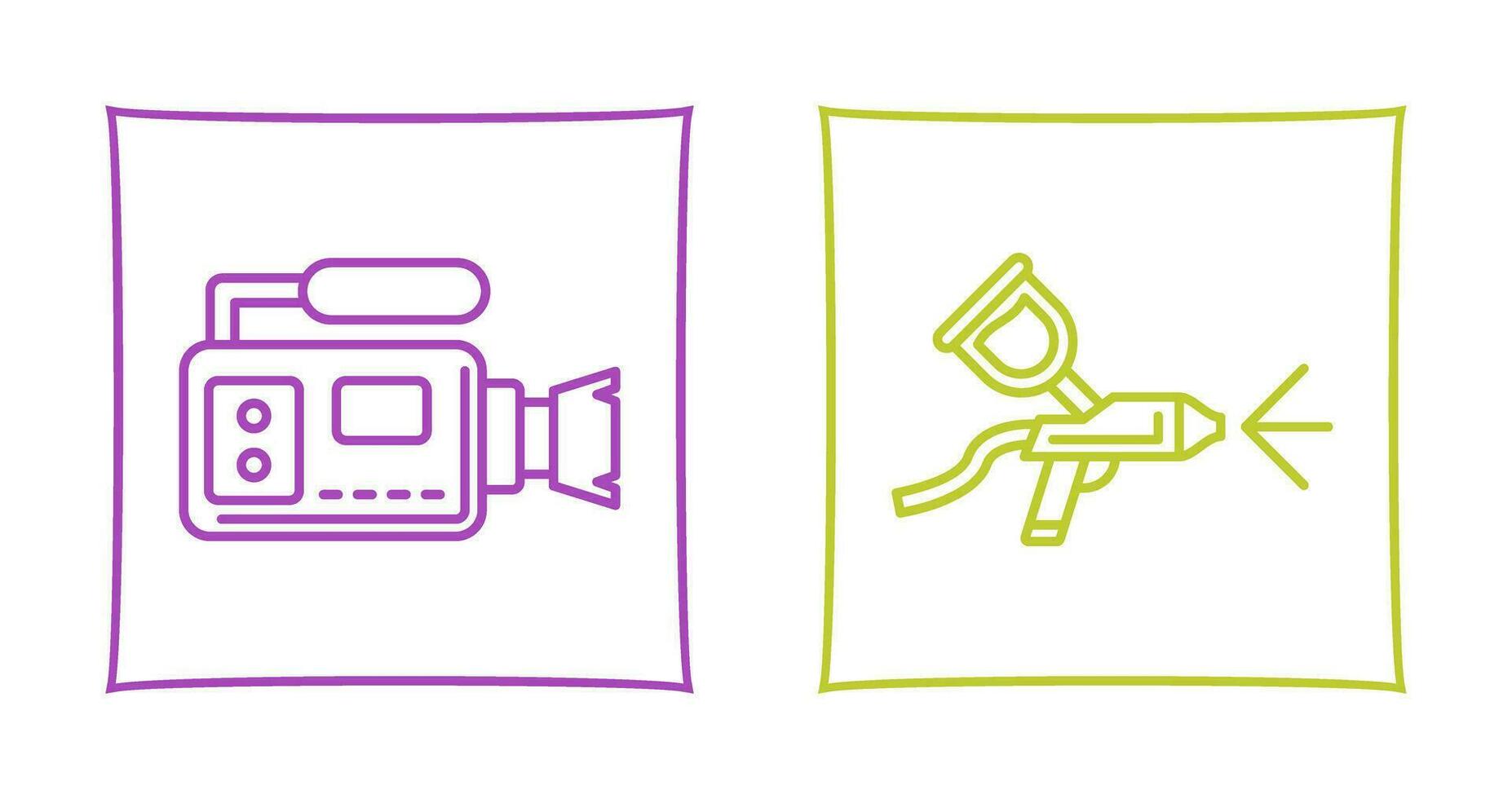 Airbrush and Video Camera Icon vector