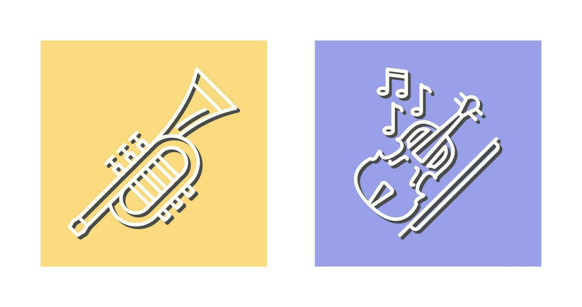 trompeta y violín icono vector