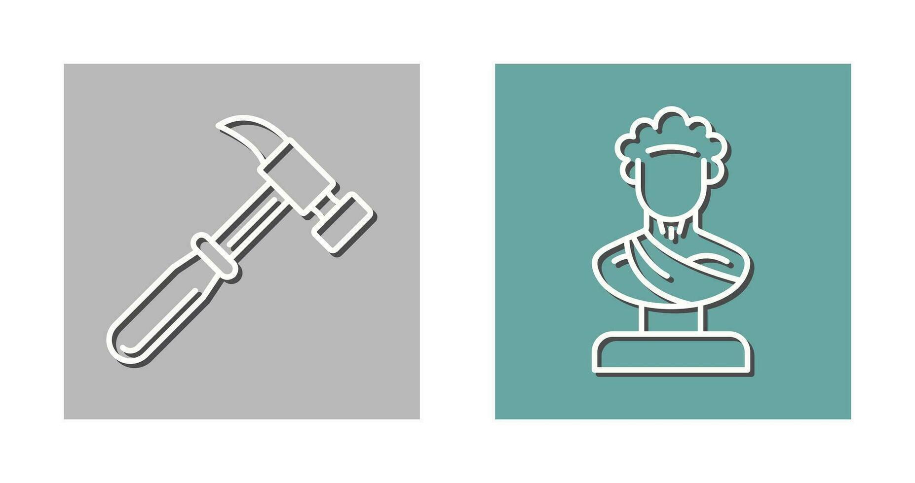 Hammer and Statue Icon vector