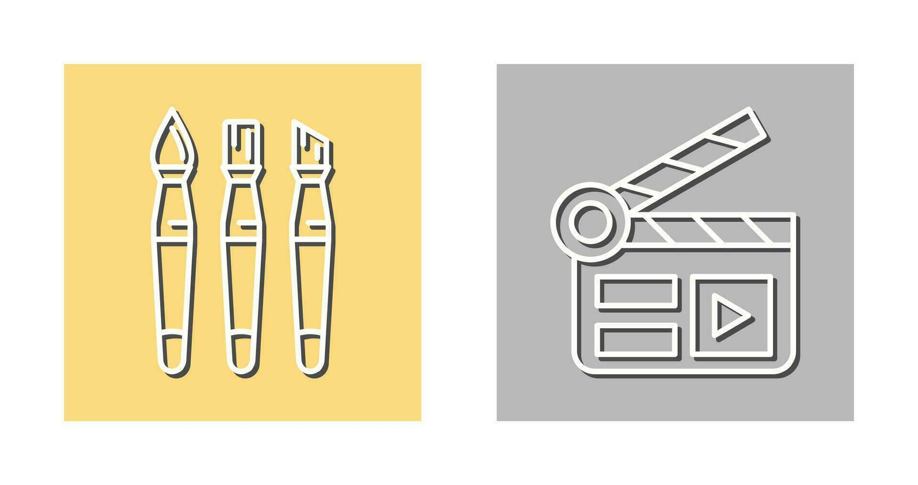 Brushes and Clapper Board Icon vector