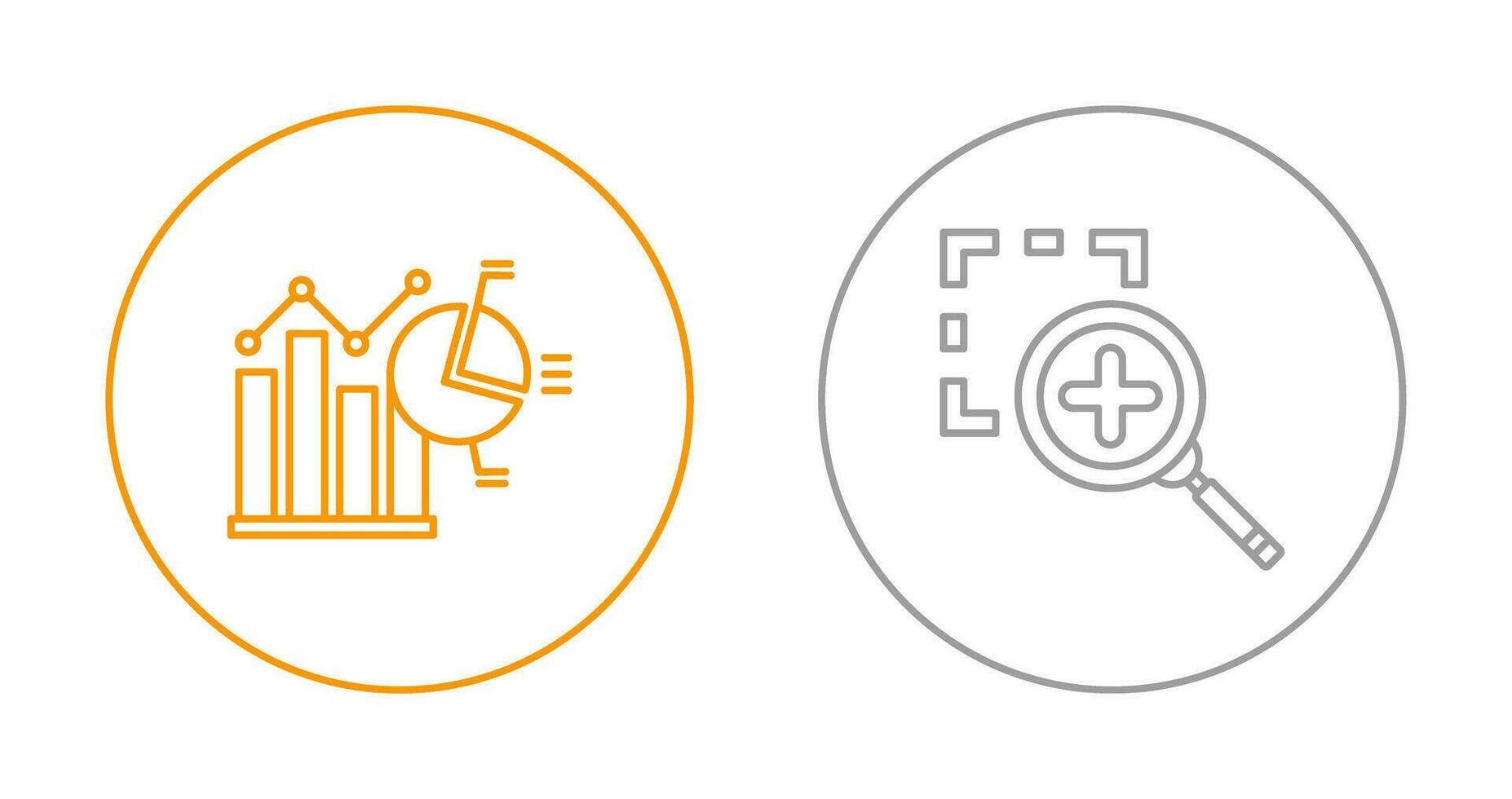 Bar Chat and Zoom In Icon vector