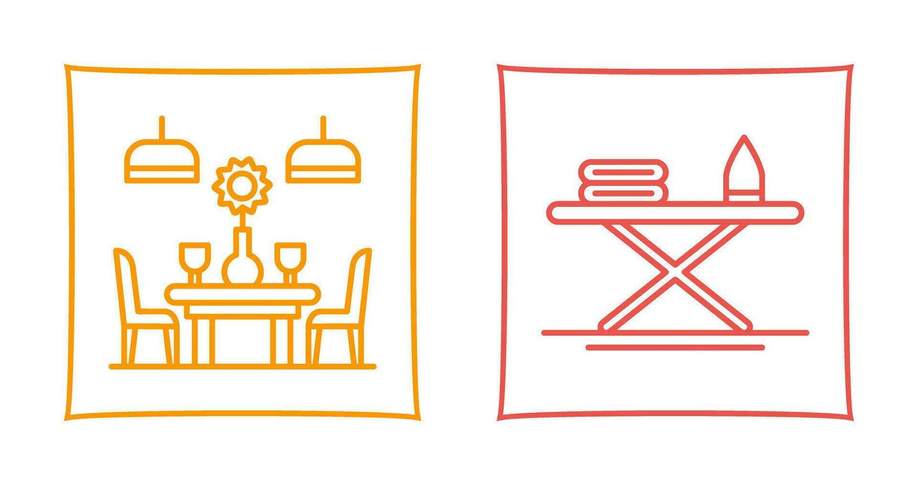 Iron Board and Table Icon vector