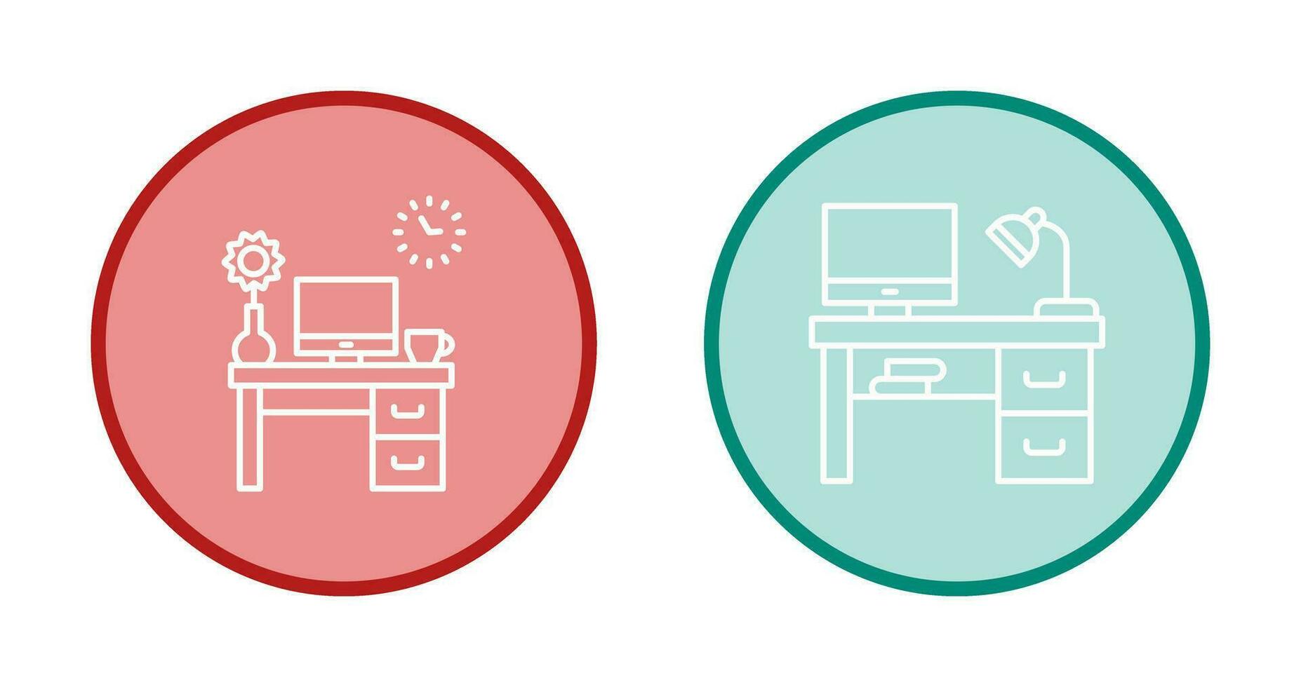 Work Table and Workplace Icon vector