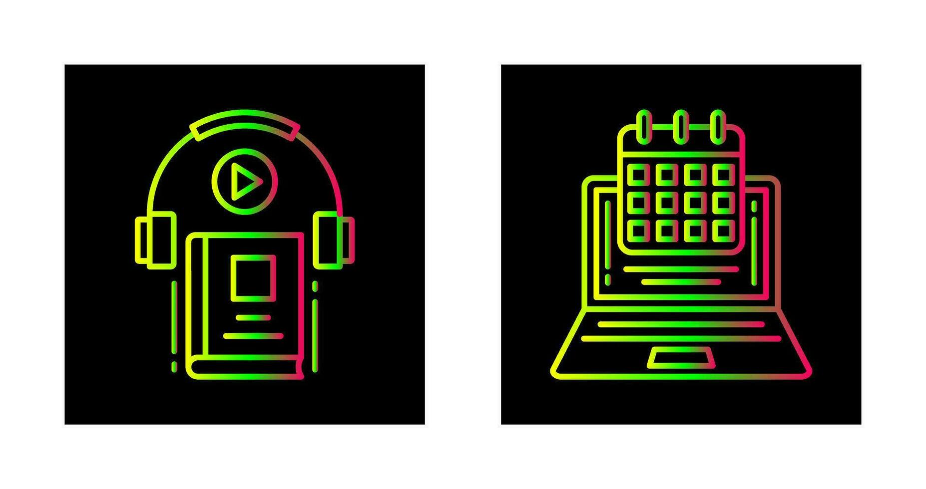 Timetable and Audio Book Icon vector