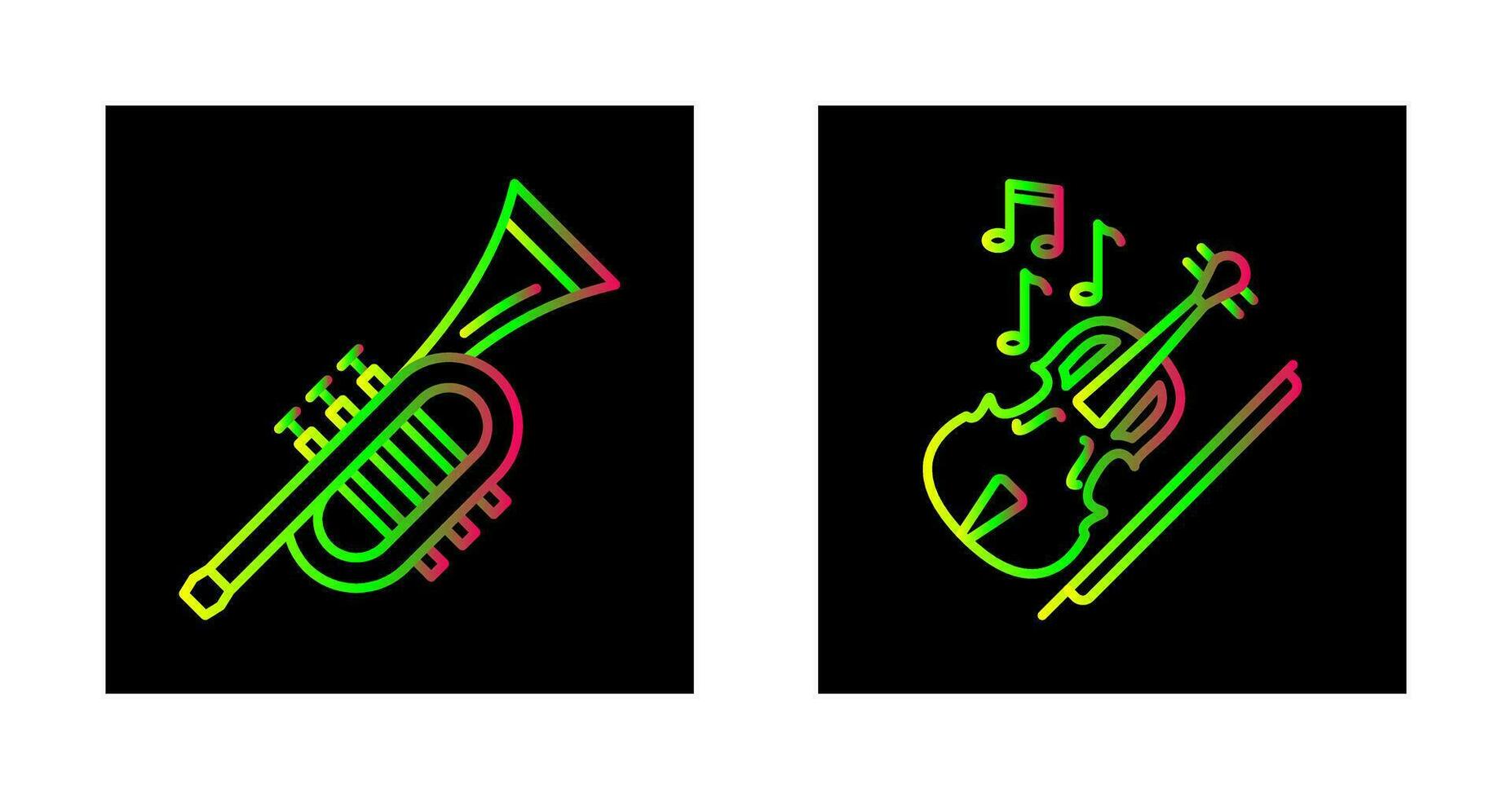 trompeta y violín icono vector