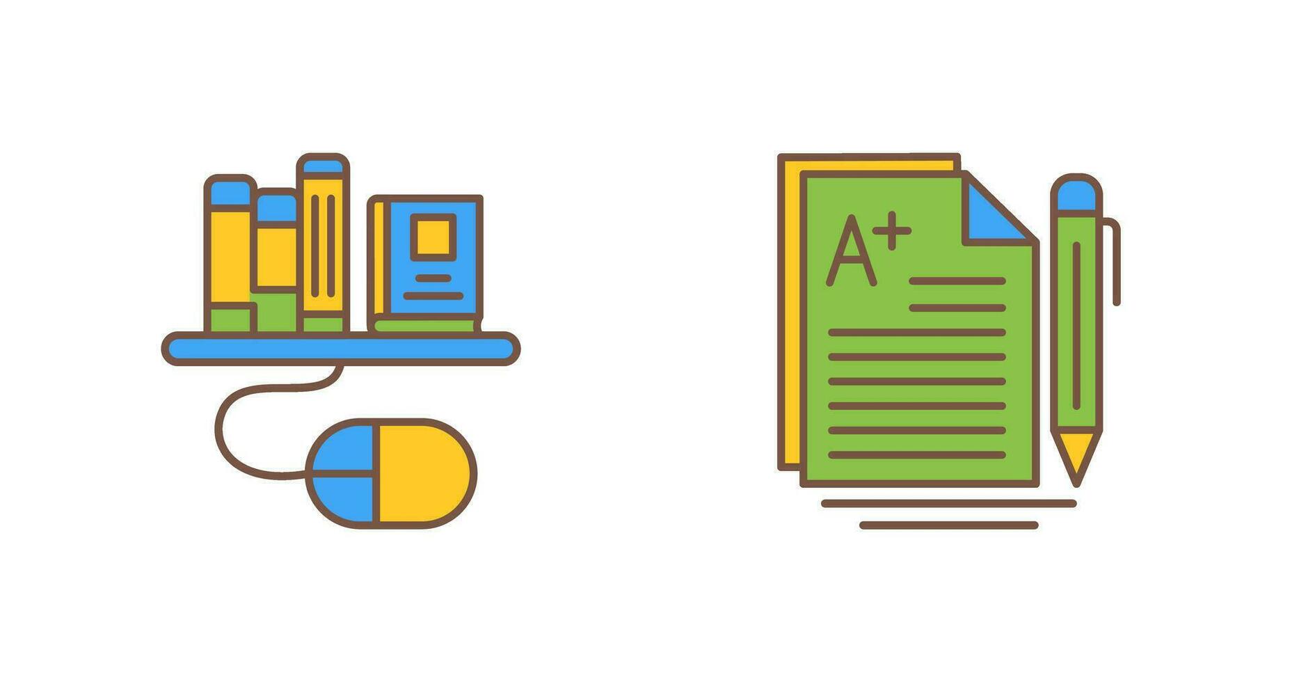Digital Library and Essay Icon vector