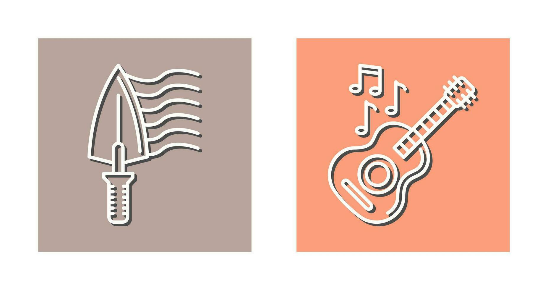 Trowel and Guitar Icon vector