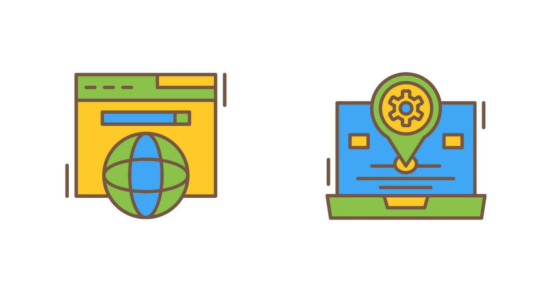 Location and Browser Icon vector