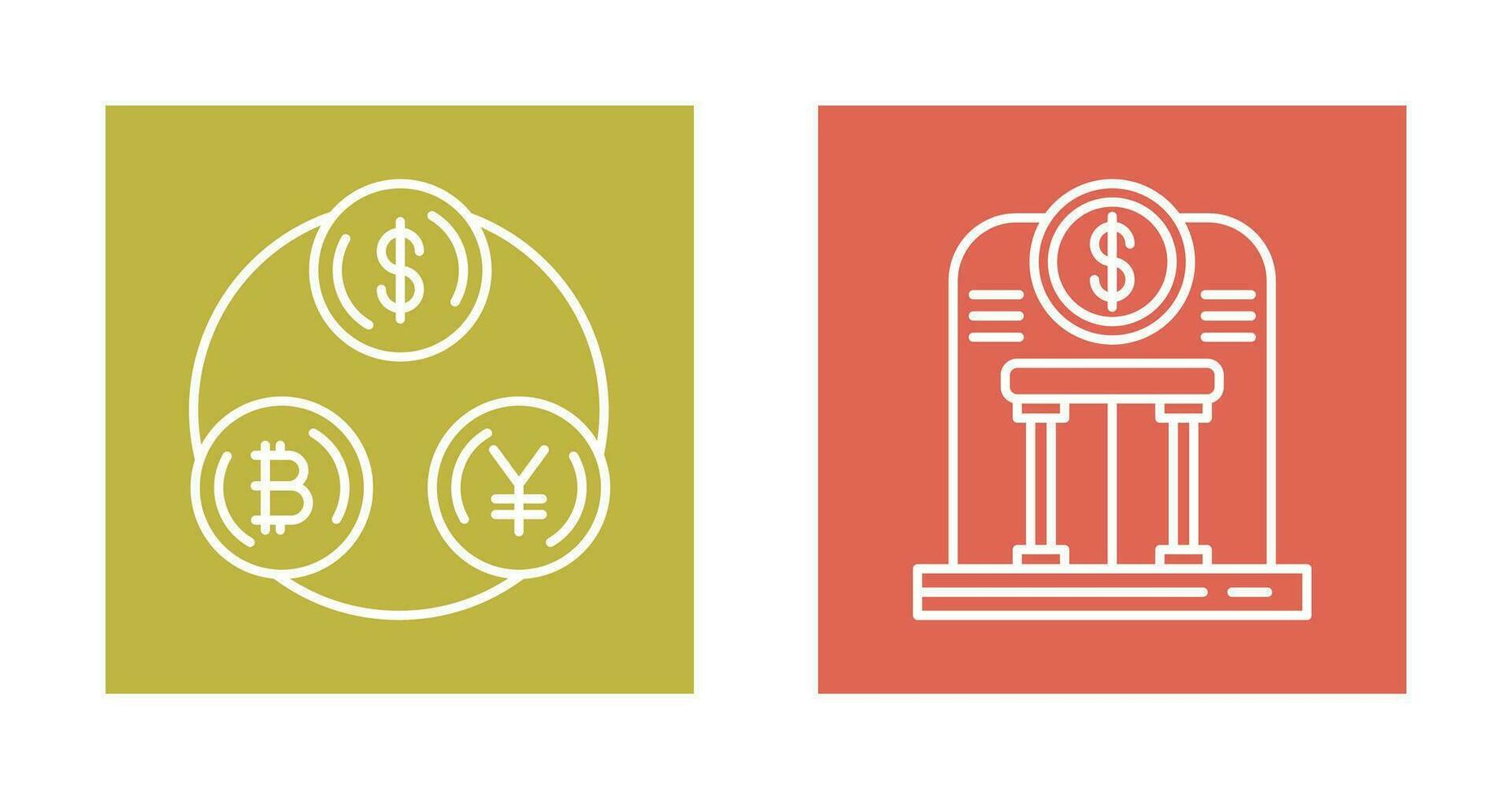Currency Exchange and Bank Icon vector