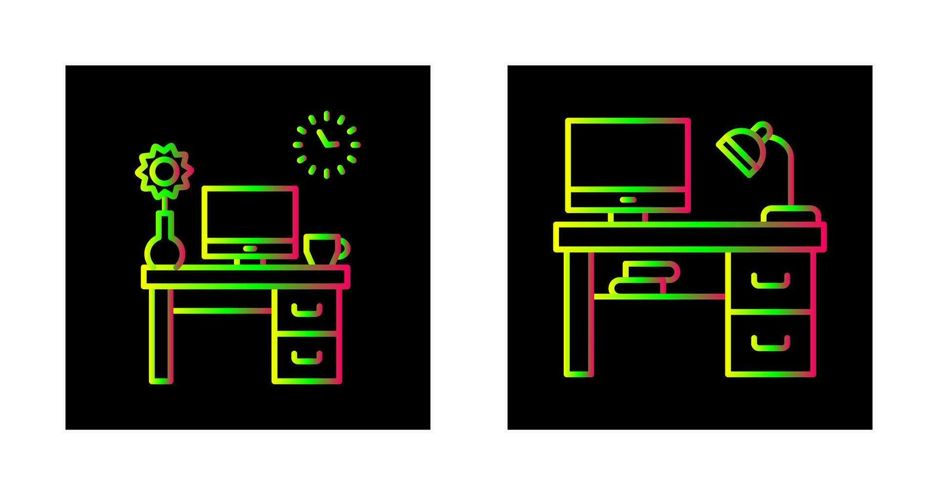 trabajo mesa y lugar de trabajo icono vector