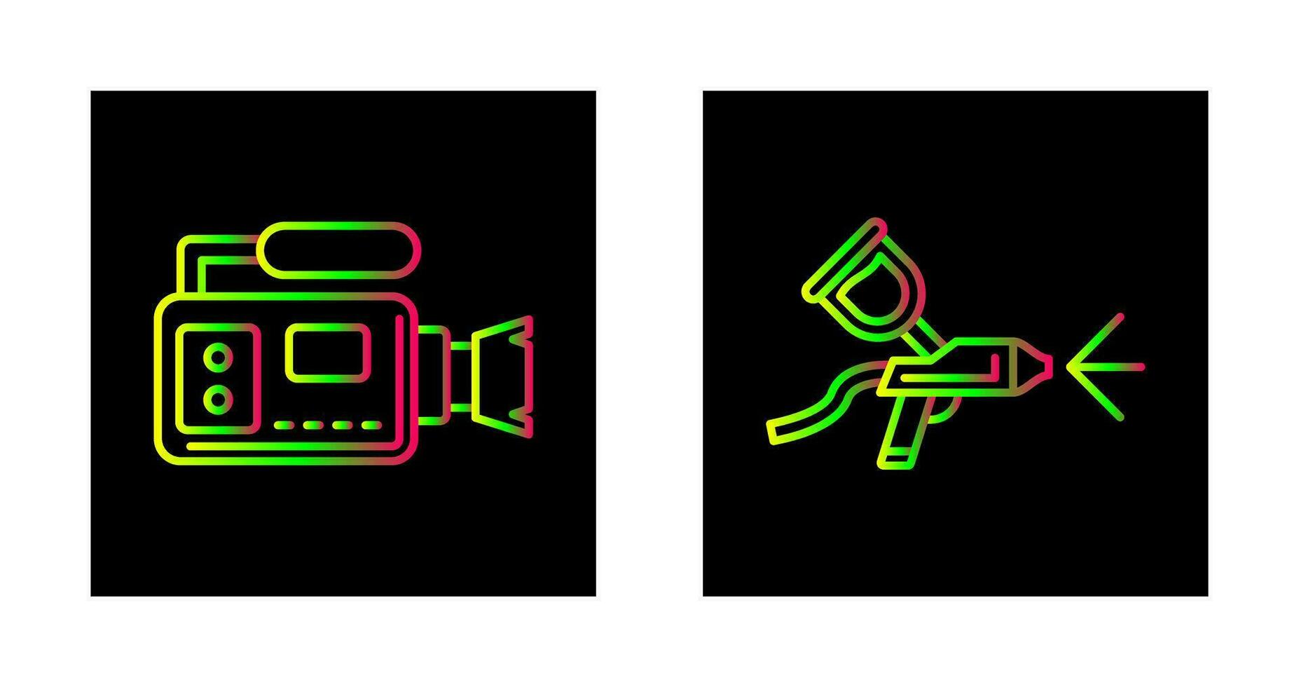 Airbrush and Video Camera Icon vector