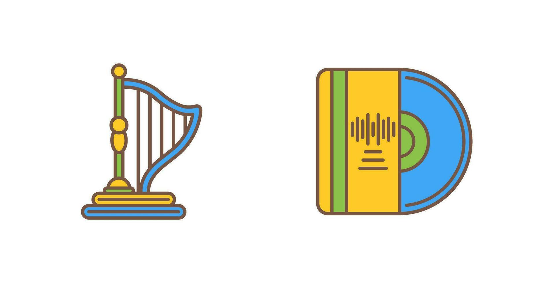 Harp and Vinyl Icon vector