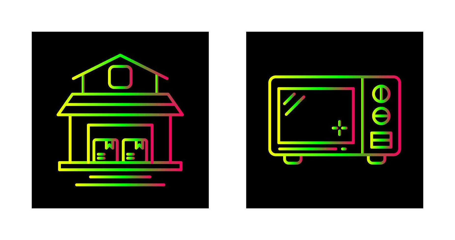 Warehouse and Microwave Icon vector