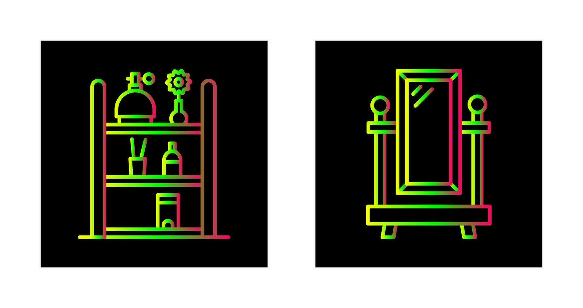 Shelf and Floor Mirror Icon vector