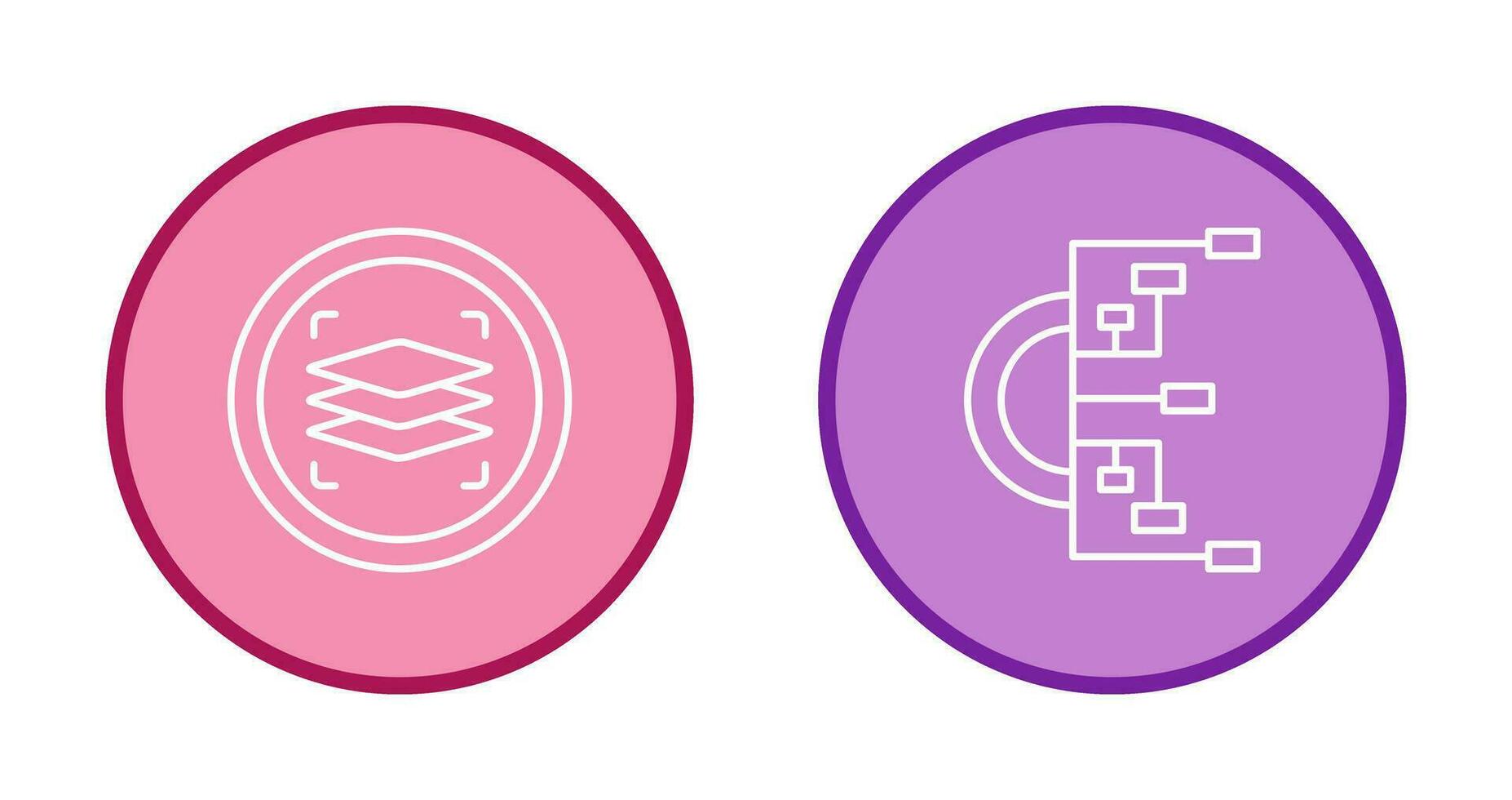 Layers and Flowchart Icon vector