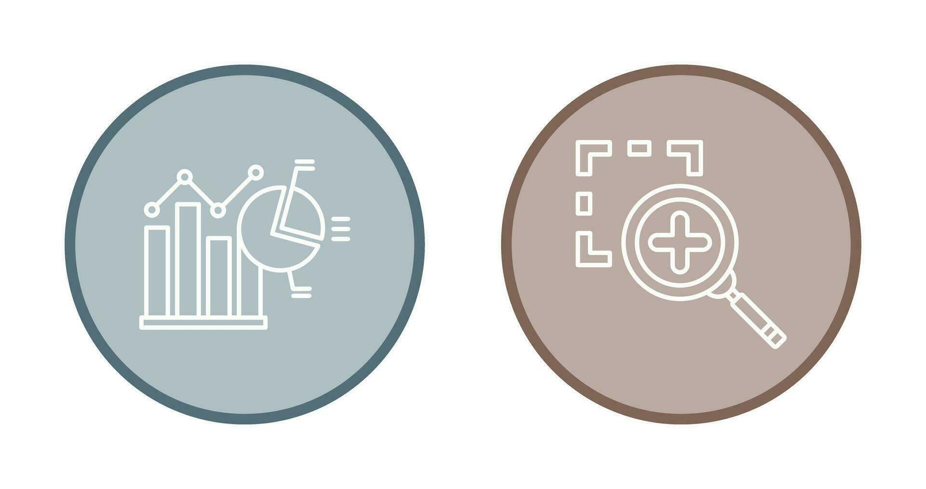 Bar Chat and Zoom In Icon vector