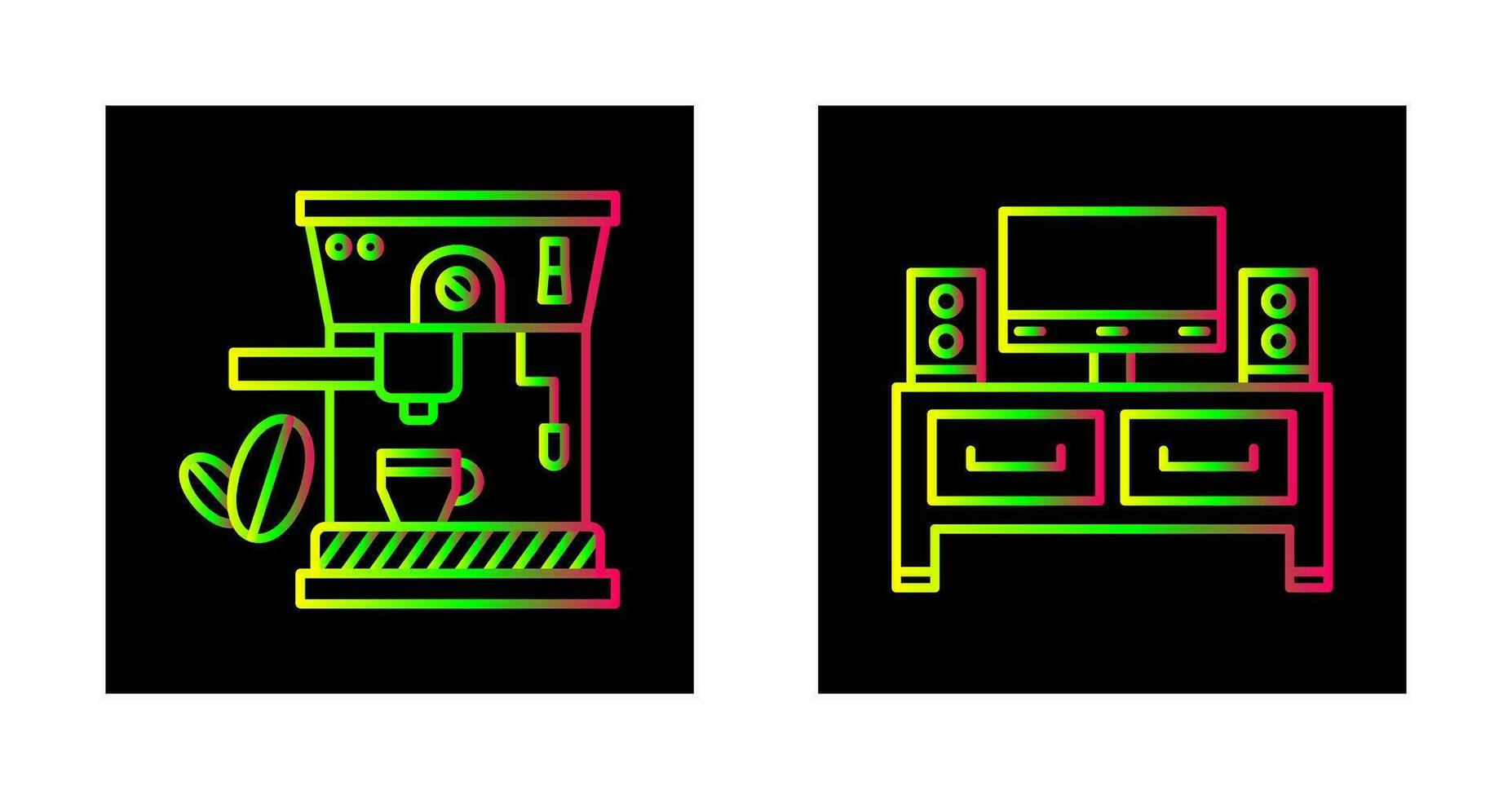 Coffee Machine and Television Icon vector