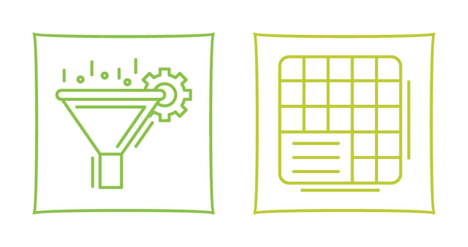 Filtering and Table Data Icon vector