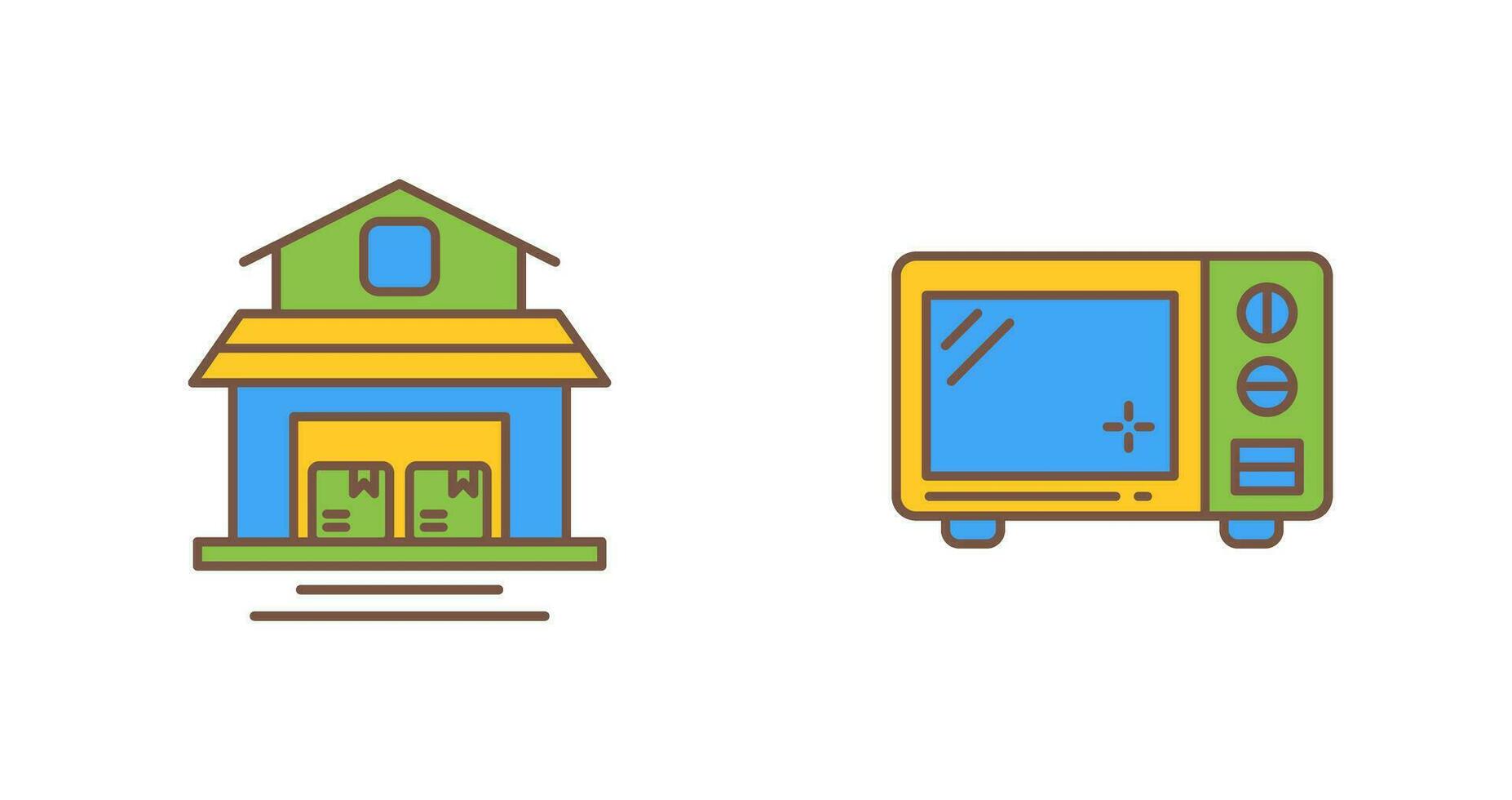 Warehouse and Microwave Icon vector