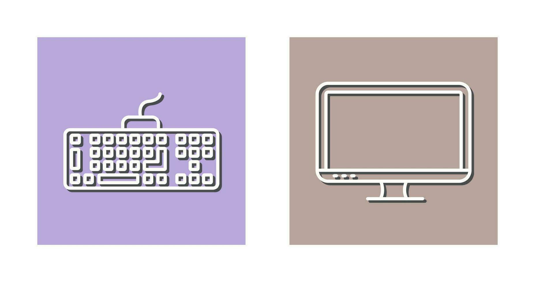 Keyboard and LCD Icon vector