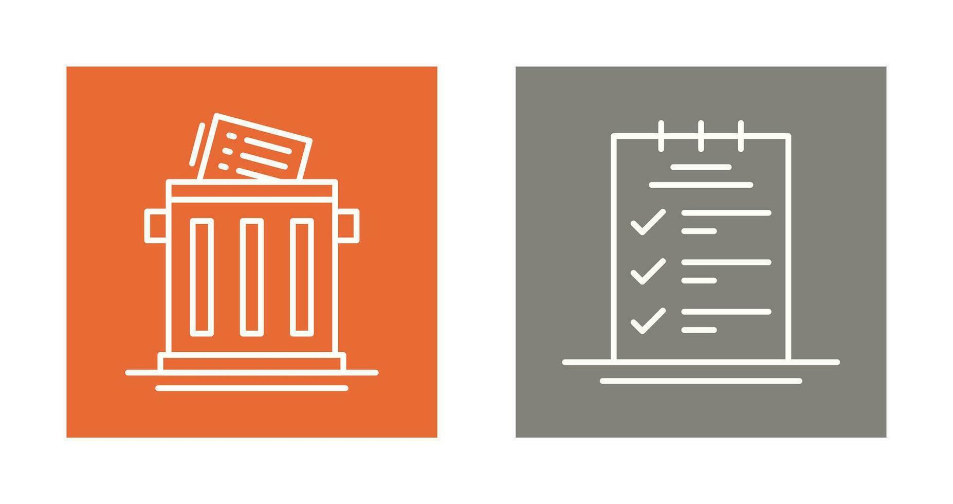 Trash List and Booking CheckList Icon vector