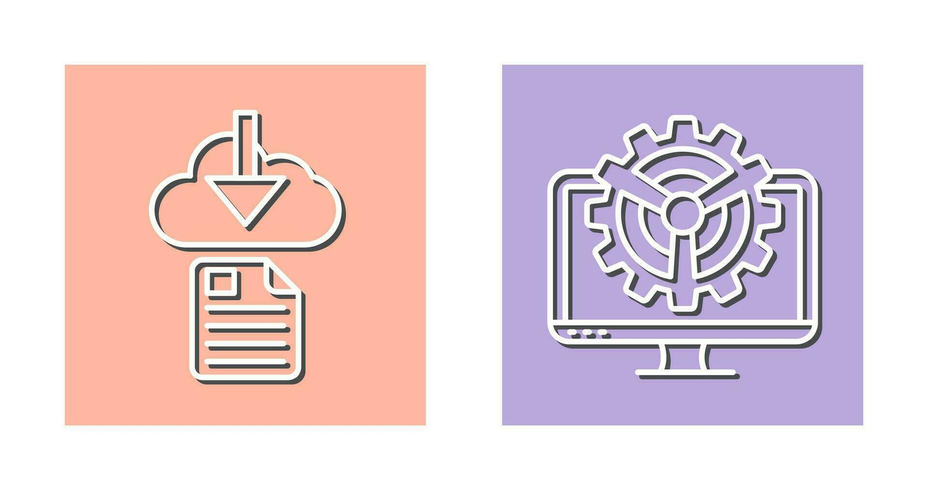 File Download and Monitor Icon vector